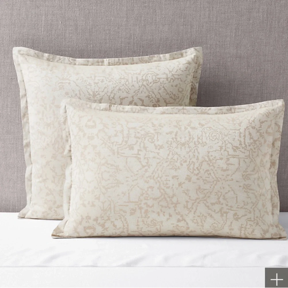 RESTORATION HARDWARE ITALIAN OUSHAK JACQUARD SATEEN BEDDING COLLECTION EURO SHAM